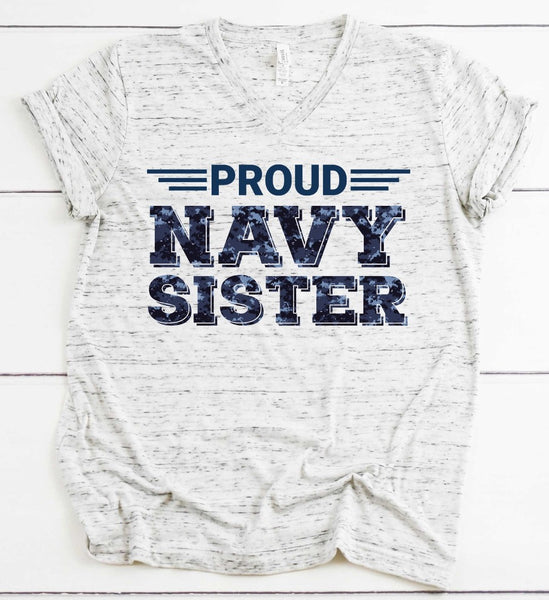 Proud Navy Sister Sublimation Transfer - RTS