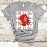 Redtops Mascot White and Red Adult Size Direct to Film Transfer - 10 to 14 Day Ship Time