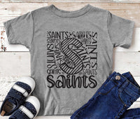 Saints School Mascot Screen Print Transfer Youth - Preorder