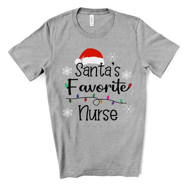 Santa's Favorite Nurse Screen Print Transfer - HIGH HEAT FORMULA - RTS