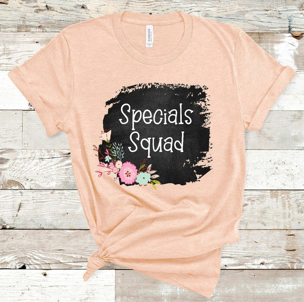 Specials Squad Floral Chalkboard Screen Print Transfer - RTS