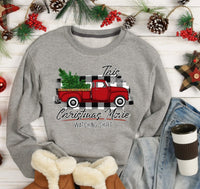 This is My Christmas Watching Shirt Red Truck Adult Size Screen Print Transfer - HIGH HEAT FORMULA - RTS