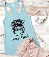 Messy Bun Virgo Girl Zodiac Sign Screen Print Transfer - RTS