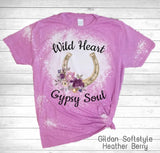 Wild Heart Gypsy Soul Purple Floral Horseshoe Adult Size - SUBLIMATION TRANSFER - RTS
