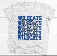 Wildcats School Mascot Stacked Word Art Sublimation Transfer - Adult Size - SUBLIMATION TRANSFER - RTS
