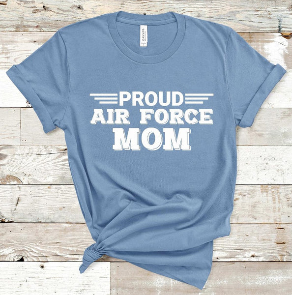 Proud Air Force Mom White Text - Screen Print Transfer - RTS