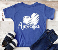 America Heart Youth Size Screen Print Transfer - RTS