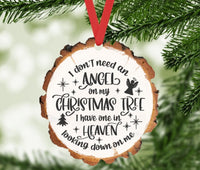 Wholesale I Don't Need an Angel on My Tree Faux Wood Slice Christmas Ornament