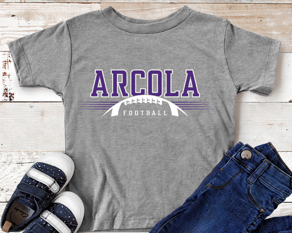 Arcola Football White and Purple Direct to Film Transfer - YOUTH SIZE - 10 to 14 Day Ship Time