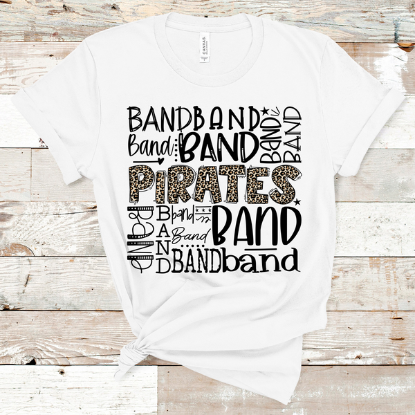 Band of Pirates Leopard Typography Word Art Direct to Film Transfer - 10 to 14 Day Ship Time