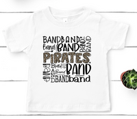 Band of PIrates Leopard Typography Direct to Film Transfer - YOUTH SIZE - 10 to 14 Day Ship Time