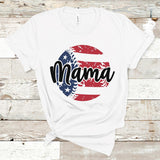 Baseball Mama Distressed American Flag Screen Print Transfer - HIGH HEAT FORMULA - RTS