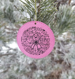 Breast Cancer Awareness Pink Faux Leather Christmas Ornament