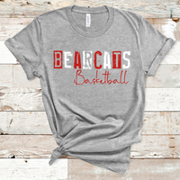Bearcats Basketball Grunge Red and White Direct to Film Transfer - 10 to 14 Day Ship Time