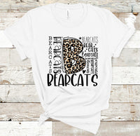 Bearcats Mascot Leopard Typography Direct to Film Transfer - 10 to 14 Day Ship Time