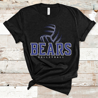 Bears Volleyball Royal Blue and White Text Direct to Film Transfer - 10 to 14 Day Ship Time