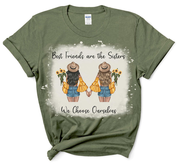 Best Friends Are the Sisters We Choose Ourselves Version #2 Black and Blonde Hair - SUBLIMATION TRANSFER - RTS