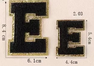Black Chenille Patches With Iron On Backing 2.15" - Expected Ship Time 4 - 6 Weeks After Placing Your Order