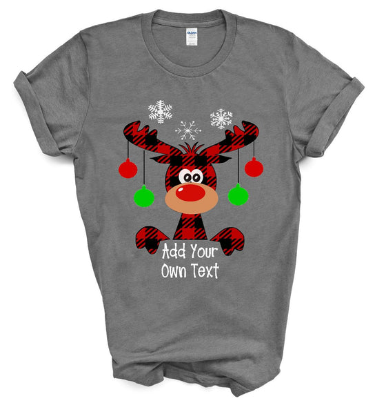 Blank Moose with Ornaments Add Your Own Text Christmas Moose Screen Print Transfer - HIGH HEAT FORMULA - RTS
