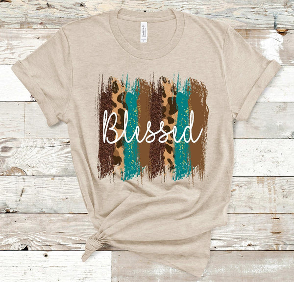 Blessed Fall Colors Brushstrokes Screen Print Transfer - HIGH HEAT FORMULA - RTS