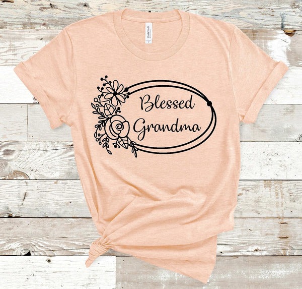 Blessed Grandma Floral Screen Print Transfer - RTS