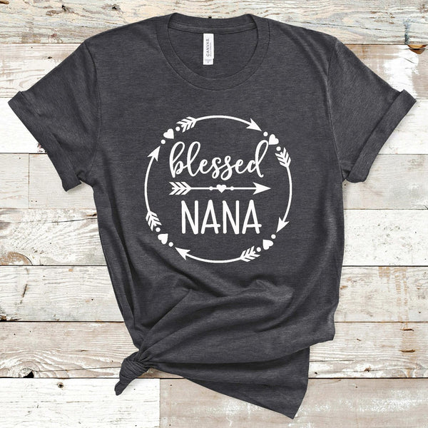 Blessed Nana Round Arrows and Hearts Screen Print Transfer - RTS