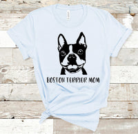 Boston Terrier Mom Screen Print Transfer - RTS