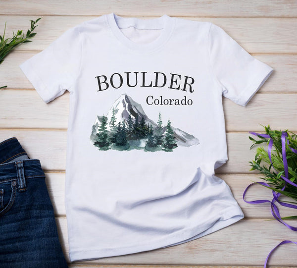 Boulder Colorado Mountain Scene Adult Size Sublimation Transfer - SUBLIMATION TRANFER - RTS