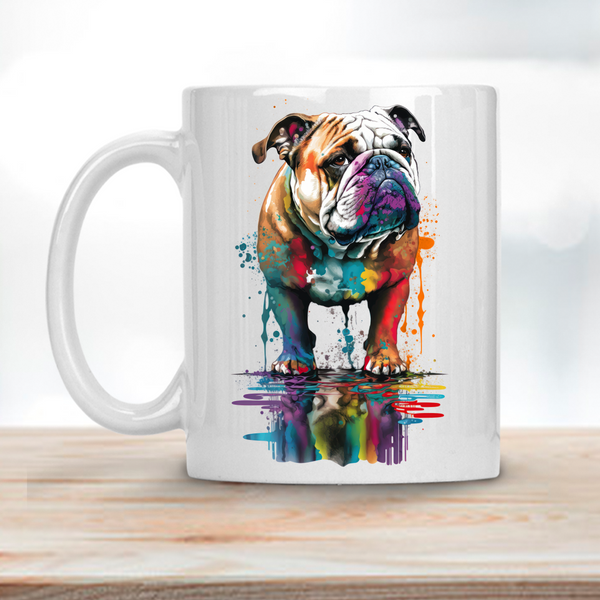 Watercolor Bulldog Mug Sublimation Transfer - RTS