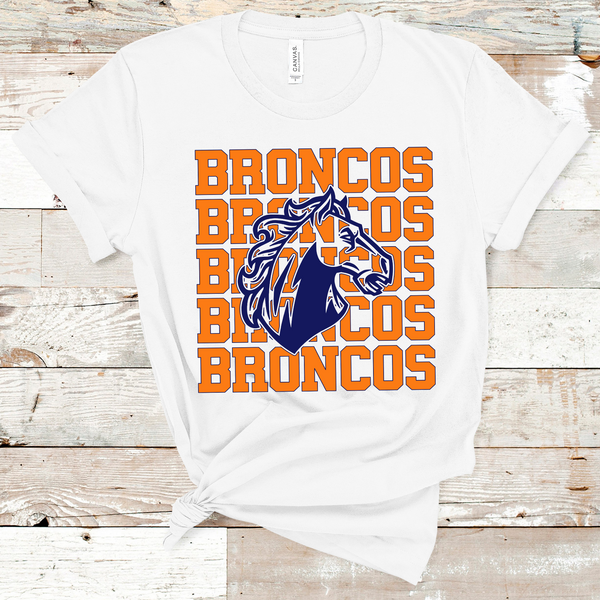 Broncos Mascot Orange and Navy Adult Size Direct to Film Transfer - 10 to 14 Day Ship Time