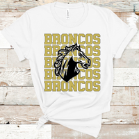 Broncos Mascot Vegas Gold and Black Adult Size Direct to Film Transfer - 10 to 14 Day Ship Time