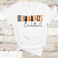 Buffalos Basketball Grunge Orange and Black Direct to Film Transfer - 10 to 14 Day Ship Time