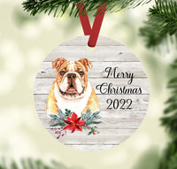 Bulldog Merry Christmas 2022 Ornament Size Sublimation Transfer Sheet - RTS
