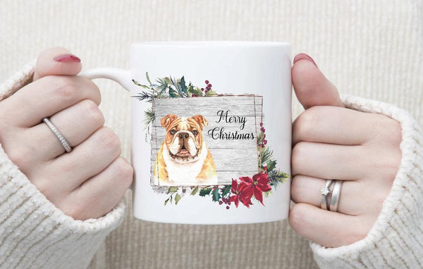 Bulldog Merry Christmas Mug Sublimation Transfer - RTS