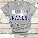 Bulldog Nation Football Navy and White Direct to Film Transfer - 10 to 14 Day Ship Time