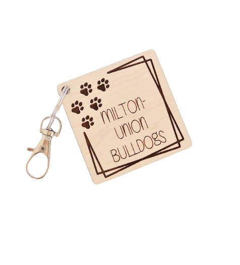 Milton-Union Bulldogs Square Keychain