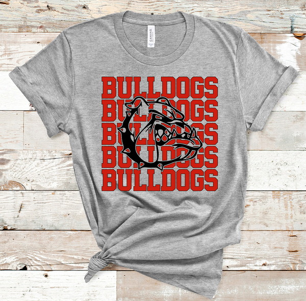 Bulldogs Mascot Red and Black Adult Size Direct to Film Transfer - 10 to 14 Day Ship Time