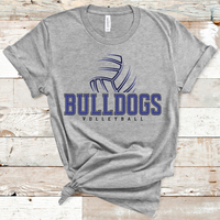 Bulldogs Volleyball Royal Blue and Black Text Direct to Film Transfer - 10 to 14 Day Ship Time