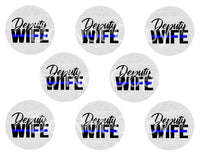 Deputy Wife Back the Blue Car Coaster Sublimation Transfer - SUBLIMATION TRANSFER - RTS