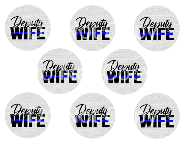 Deputy Wife Back the Blue Car Coaster Sublimation Transfer - SUBLIMATION TRANSFER - RTS