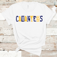 Cavaliers Single Line Grunge Gold and Navy Direct to Film Transfer - 10 to 14 Day Ship Time