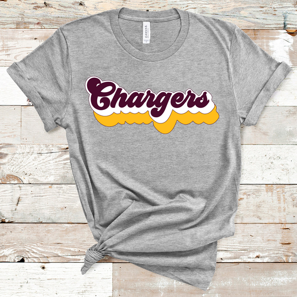 Chargers Retro Mascot Burgundy, White, and Gold Direct to Film Transfer - 10 to 14 Day Ship Time
