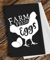 Farm Fresh Eggs Flour Sack Towel Screen Print Transfer - RTS