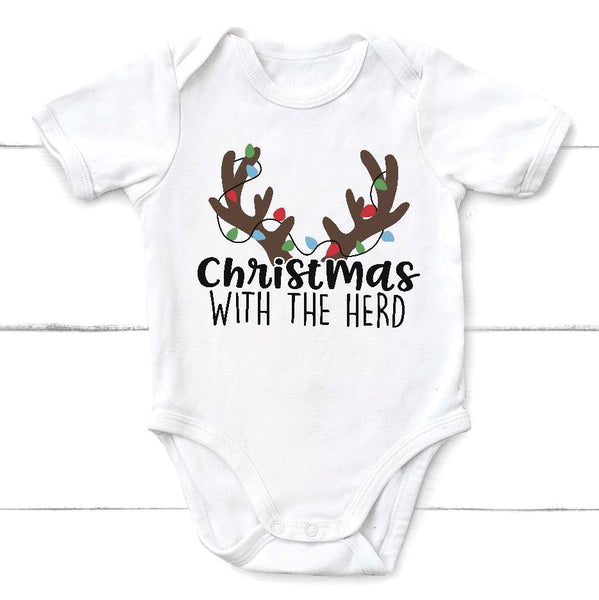 Christmas with the Herd Screen Print Transfer Infant - HIGH HEAT FORMULA - RTS