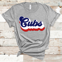 Cubs Retro Font Red, White, and Navy Direct to Film Transfer - 10 to 14 Day Ship Time