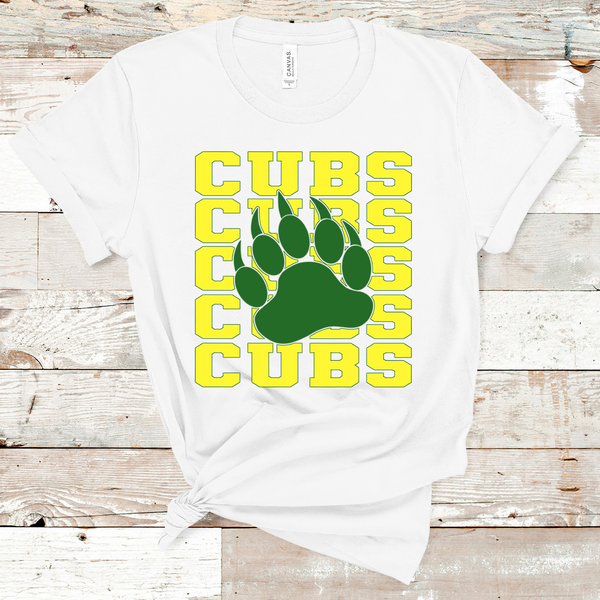 Cubs Mascot Yellow and Green Adult Size Direct to Film Transfer - 10 to 14 Day Ship Time