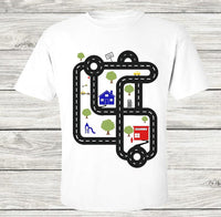 Road Map for Cars Father's Day Shirt Sublimation Transfer - Adult Size - SUBLIMATION TRANSFER - RTS
