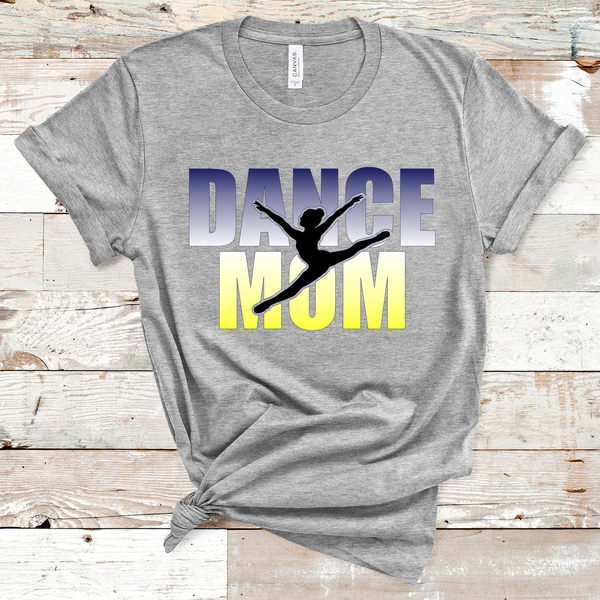 Dance Mom Ballet Navy and Yellow Ombre Direct to Film Transfer - 10 to 14 Day Ship Time