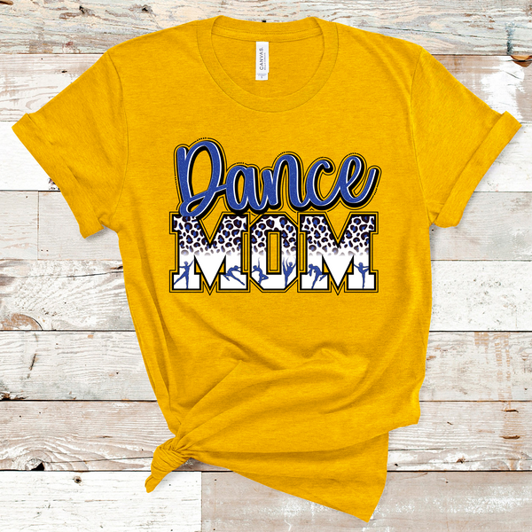 Dance Mom Animal Print Blue Text Direct to Film Transfer - 10 to 14 Day Ship Time