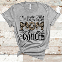 Dance Mom Leopard Typography Word Art Direct to Film Transfer - 10 to 14 Day Ship Time